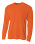 A4 Men's Long Sleeve Crew Birds Eye Mesh Tee (N3253), Color 'Athletic Orange'