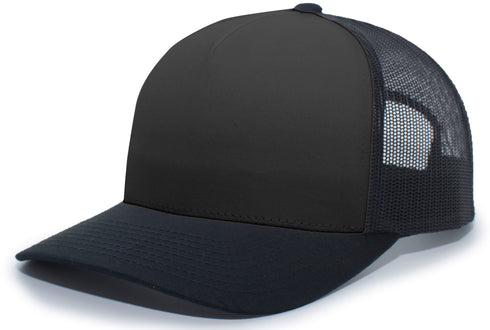 Pacific Headwear 5-Panel Trucker Snapback Cap (105C), Color 'BlackBlack'