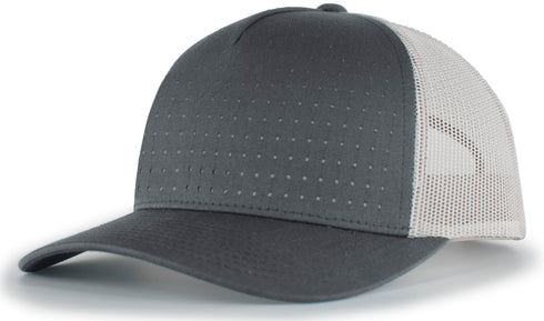 Pacific Headwear Perforated 5-Panel Trucker Snapback Cap (105P), Color 'GraphiteSilverGraphite'