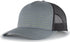 Pacific Headwear Perforated 5-Panel Trucker Snapback Cap (105P), Color 'HeatherGreyLightCharcoalAcidGreen'
