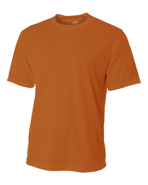 A4 Men's Short Sleeve Crew Birds Eye Mesh Tee (N3252), Color 'Athletic Orange'