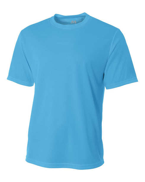A4 Men's Short Sleeve Crew Birds Eye Mesh Tee (N3252), Color 'Electric Blue'