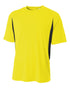 A4 Youth Cooling Performance Color Block Short Sleeve Crew (NB3181), Color 'Safety Yellow/Black'