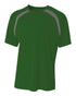 A4 Spartan Short Sleeve Color Block Crew (N3001), Color 'Forest/Graphite'