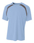 A4 Youth Spartan Short Sleeve Color Block Crew (NB3001), Color 'Light Blue/Graphite'
