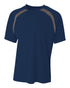 A4 Youth Spartan Short Sleeve Color Block Crew (NB3001), Color 'Navy/Graphite'
