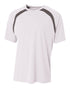 A4 Youth Spartan Short Sleeve Color Block Crew (NB3001), Color 'White/Graphite'