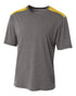 A4 Youth Tourney SS Color Block Crew (NB3100), Color 'Heather/Gold'