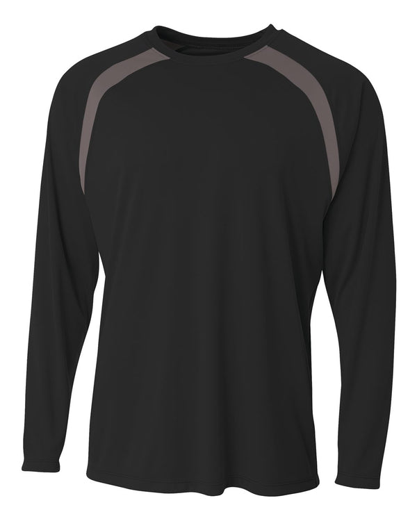 A4 Spartan Long Sleeve Color Block Crew