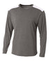 A4 Tourney Heather LS Color Block Crew (N3101), Color 'Heather/White'