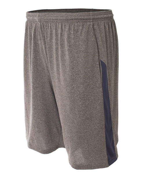 A4 Pocketed Color Block Short (N5005), Color 'Heather/Navy'