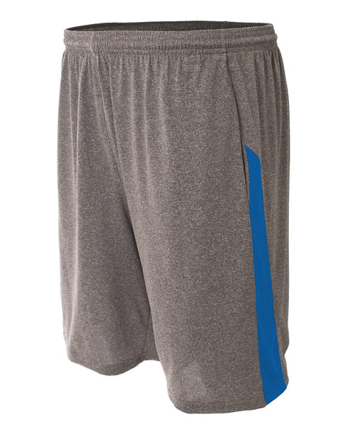 A4 Pocketed Color Block Short (N5005), Color 'Heather/Royal'