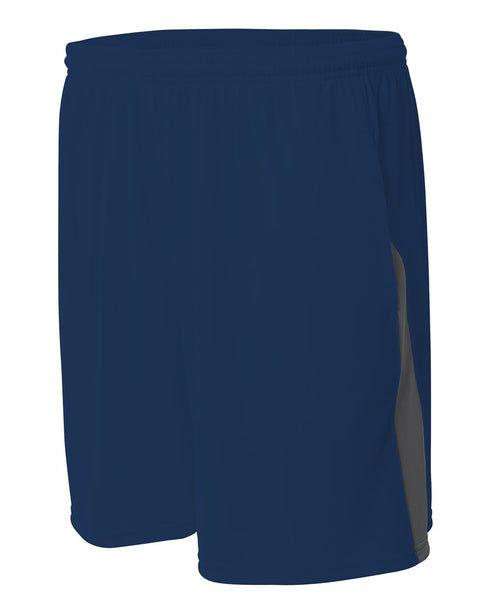 A4 Pocketed Color Block Short (N5005), Color 'Navy/Graphite'