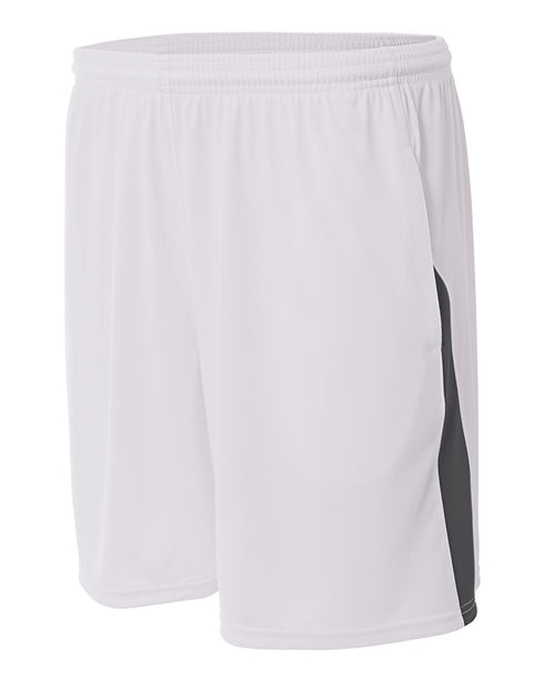 A4 Pocketed Color Block Short (N5005), Color 'White/Graphite'