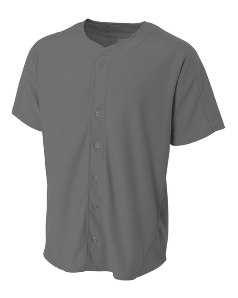A4 Men's Warp Knit Baseball Jersey (N4214), Color 'Graphite'