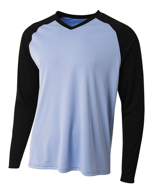 A4 Long Sleeve Strike (N3374), Color 'Light Blue/Black'