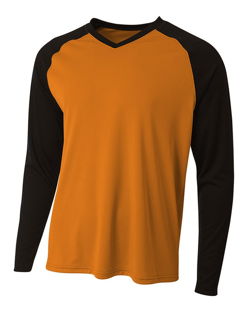 A4 Long Sleeve Strike (N3374), Color 'Orange/Black'