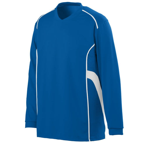 Augusta Sportswear Youth Winning Streak Long Sleeve Jersey (1086-C), Color 'Royal/White'