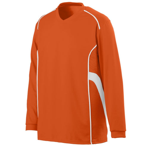 Augusta Sportswear Youth Winning Streak Long Sleeve Jersey (1086-C), Color 'Orange/White'