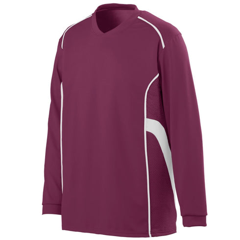 Augusta Sportswear Youth Winning Streak Long Sleeve Jersey (1086-C), Color 'Maroon/White'
