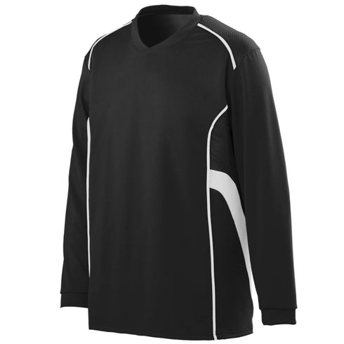 Augusta Sportswear Youth Winning Streak Long Sleeve Jersey (1086-C), Color 'Black/White'