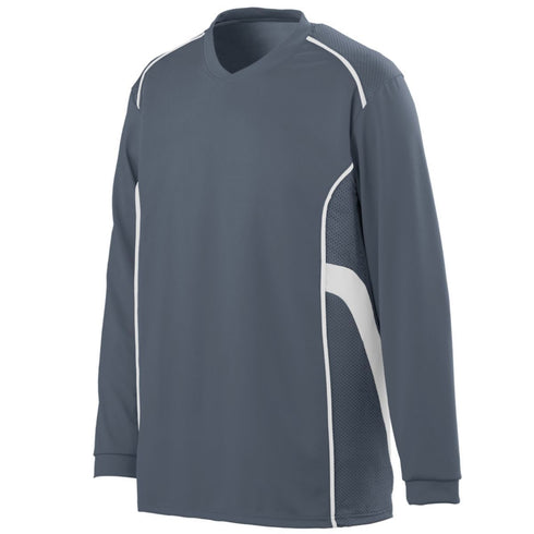Augusta Sportswear Youth Winning Streak Long Sleeve Jersey (1086-C), Color 'Graphite/White'