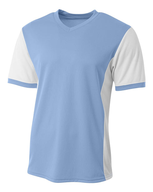A4 Premier Soccer Jersey (N3017), Color 'Light Blue/White'