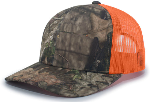 Pacific Headwear Camo Snapback Trucker Cap (108C), Color 'BreakUpCountryOrangeBreakUpCountry'