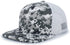 Pacific Headwear Camo Snapback Trucker Cap (108C), Color 'SnowWhiteSnow'