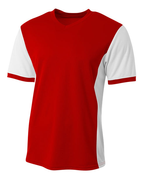 A4 Premier Soccer Jersey (N3017), Color 'Scarlet/White'