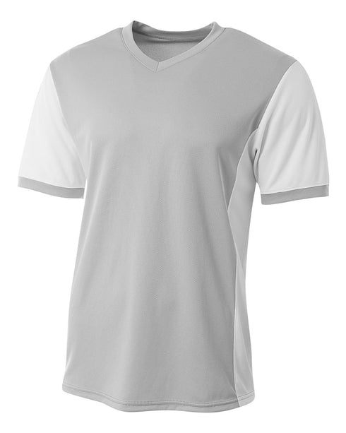A4 Premier Soccer Jersey (N3017), Color 'Silver/White'