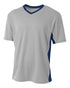 A4 Liga Soccer Jersey (N3018), Color 'Silver/Navy'