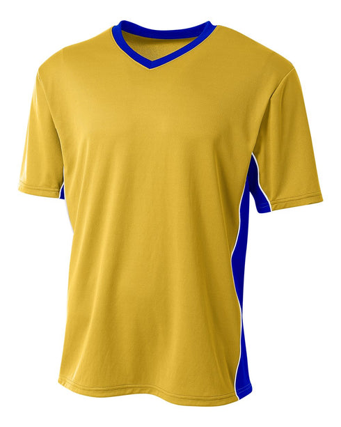 A4 Liga Soccer Jersey (N3018), Color 'Gold / Royal'