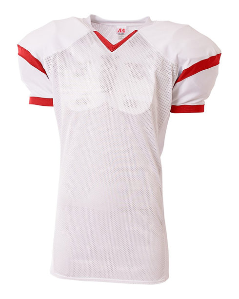 A4 The Rollout Football Jersey (NB4265), Color 'White/Scarlet'