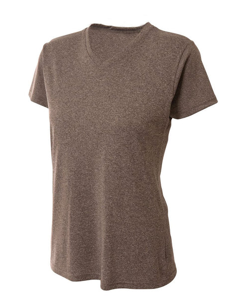 A4 Women's Topflight Heather Tee (NW3381), Color 'Charcoal'