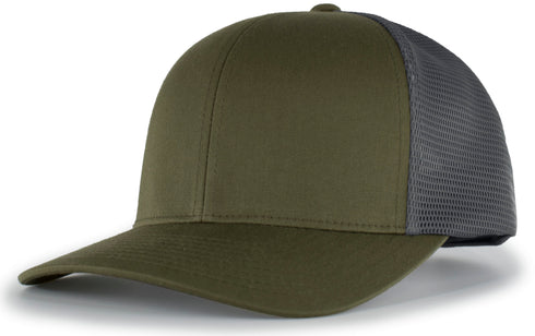 Pacific Headwear Trucker Flexfit® Snapback Cap (110F), Color 'MossGraphiteMoss'