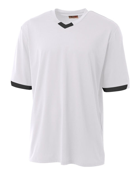 A4 The Stretch Pro - Mesh Baseball Jersey (N3011), Color 'White/Black'