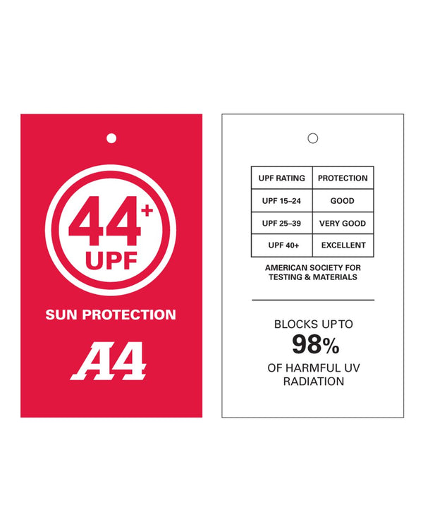 A4 Tag Showing UPF Sun Protection