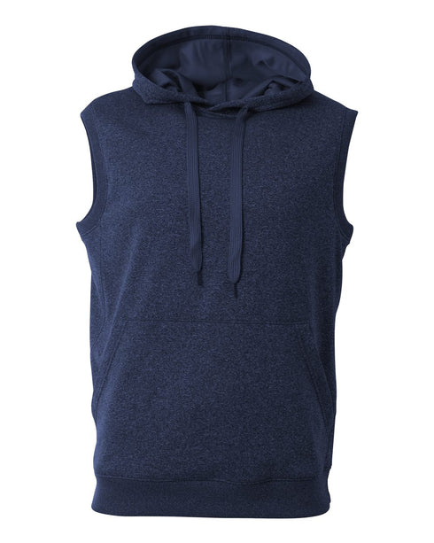 A4 Agility Sleeveless Hoodie (N4002), Color 'Navy/Heather'