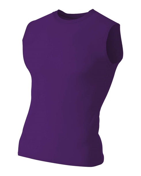 A4 Youth Compression Muscle Tee (NB2306), Color 'Purple'