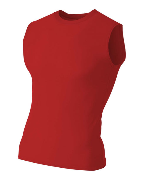 A4 Youth Compression Muscle Tee (NB2306), Color 'Scarlet'