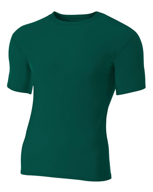 A4 Youth Short Sleeve Compression Crew (NB3130), Color 'Forest'