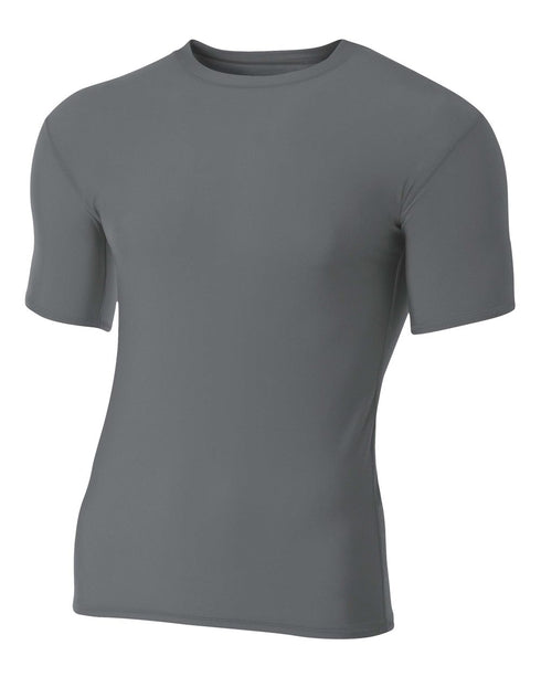 A4 Youth Short Sleeve Compression Crew (NB3130), Color 'Graphite'