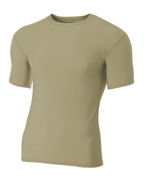 A4 Youth Short Sleeve Compression Crew (NB3130), Color 'Vegas Gold'