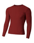 A4 Youth Long Sleeve Compression Crew (NB3133), Color 'Cardinal'