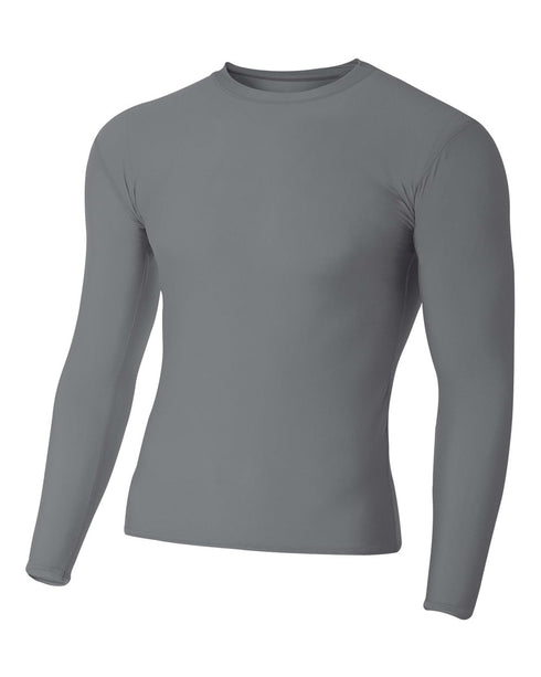 A4 Youth Long Sleeve Compression Crew (NB3133), Color 'Graphite'