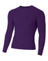 A4 Youth Long Sleeve Compression Crew (NB3133), Color 'Purple'