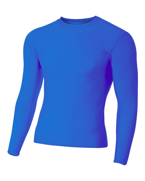 A4 Youth Long Sleeve Compression Crew (NB3133), Color 'Royal'