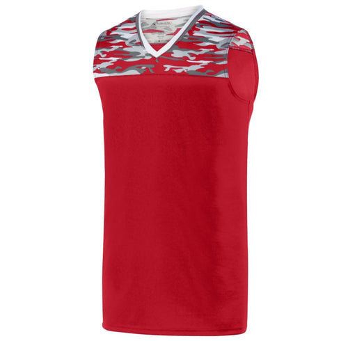 Augusta Sportswear Youth Mod Camo Game Jersey (1116-C), Color 'Red/Graphite/White'