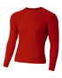 A4 Youth Long Sleeve Compression Crew (NB3133), Color 'Scarlet'